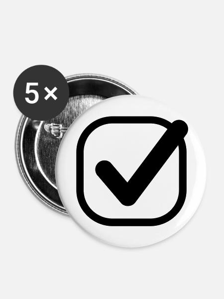 checkmark - Buttons groß 56 mm (5er Pack) - Weiß