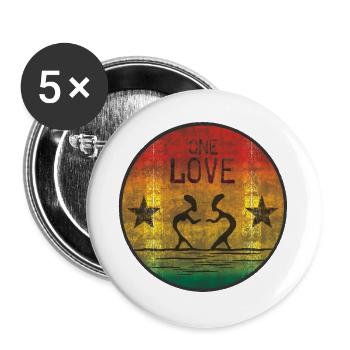 one love reggae - Buttons large 2.2''/56 mm (5-pack) - white - Front