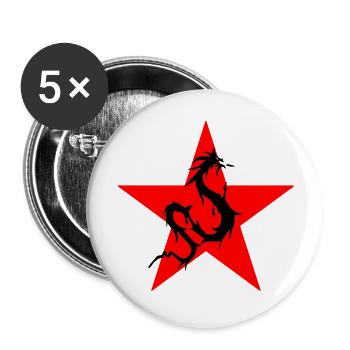 l'étoile rouge et le dragon noir du vietnam - Lot de 5 grands badges (56 mm) - blanc - Devant