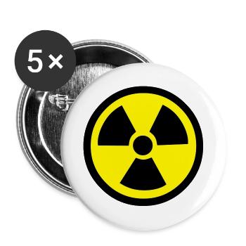 Radiation Warning - Buttons large 2.2''/56 mm (5-pack) - white - Front