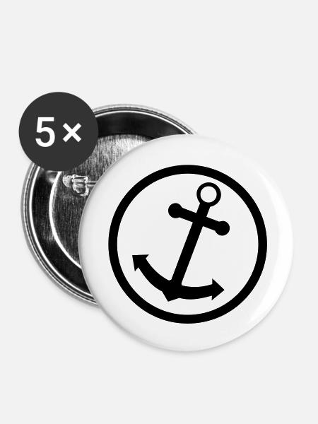 anker_symbol - Buttons groß 56 mm (5er Pack) - Weiß
