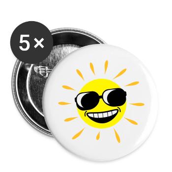 Sun Summer - Buttons groß 56 mm (5er Pack) - Weiß - Vorne