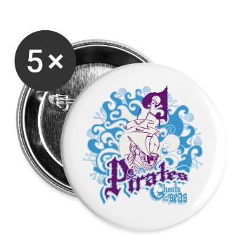 Pirates, ghosts of the oceans. - Buttons large 2.2''/56 mm (5-pack) - white - Front