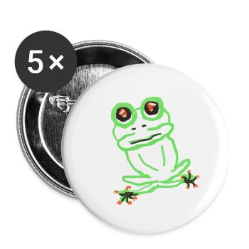 frog - Buttons large 2.2''/56 mm (5-pack) - white - Front