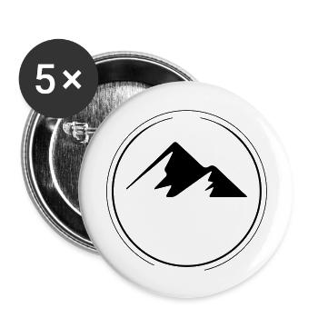 Mountains, Berge, Reisen - Buttons groß 56 mm (5er Pack) - Weiß - Vorne