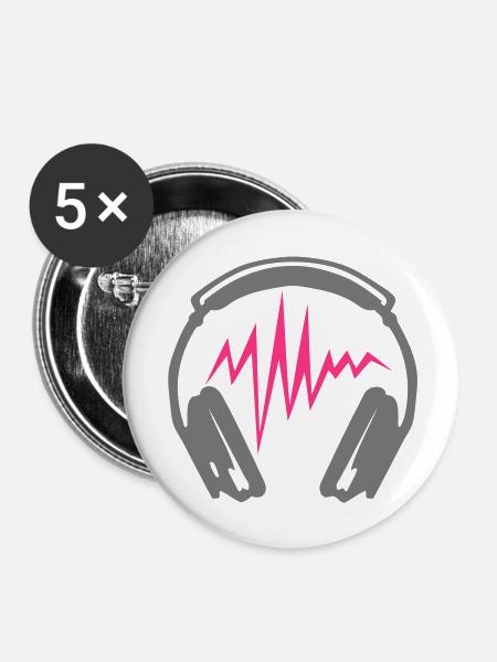 Equalizer Audio-Musik-Kopfhörer DJ zik2 - Buttons groß 56 mm (5er Pack) - Weiß