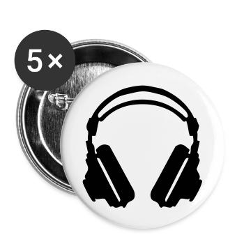 egaliseur casques dj audio music zik19 - Lot de 5 grands badges (56 mm) - blanc - Devant