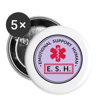 Emotional Support Human - Buttons groß 56 mm (5er Pack) - Weiß - Vorne