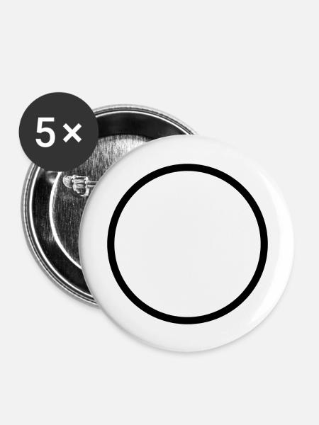 KREIS - Buttons groß 56 mm (5er Pack) - Weiß
