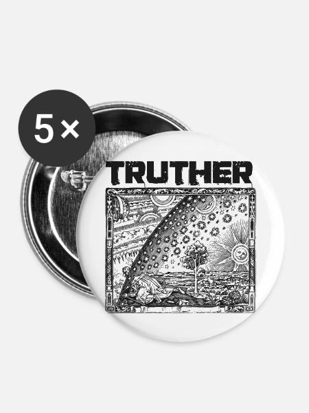 Truther Flammarion Engraving - Buttons groß 56 mm (5er Pack) - Weiß