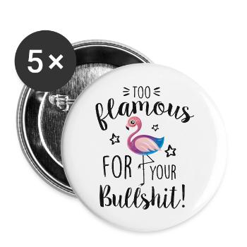 Too flamous Flamingo - Buttons groß 56 mm (5er Pack) - Weiß - Vorne