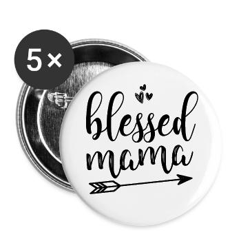 Mère Maman - Lot de 5 grands badges (56 mm) - blanc - Devant