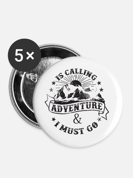 Is-Calling-adventure - Buttons groß 56 mm (5er Pack) - Weiß