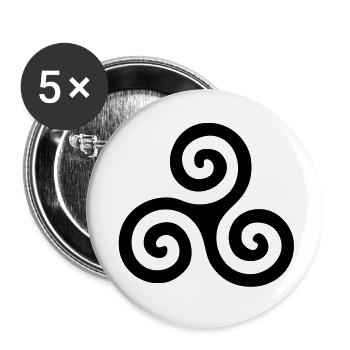 Breton Triskel Celtic Britain - Buttons large 2.2''/56 mm (5-pack) - white - Front