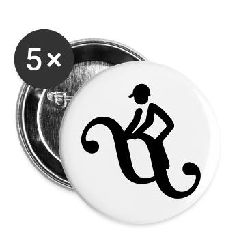 Paragraphenreiter classique - Lot de 5 grands badges (56 mm) - blanc - Devant