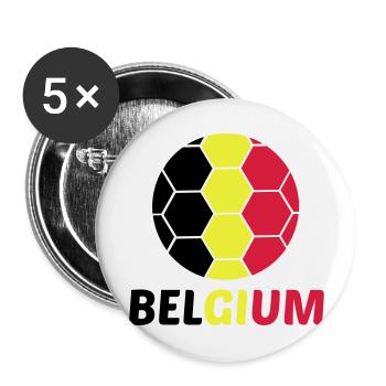 Belgium Belgium Text Flag Cool Football Fan Fun - Buttons large 2.2''/56 mm (5-pack) - white - Front