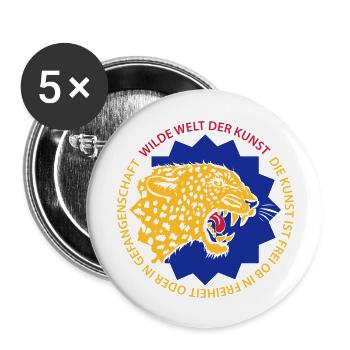 Wilde Kunst - Buttons groß 56 mm (5er Pack) - Weiß - Vorne