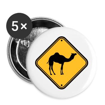 schild warnung gefahr achtung vorsicht hinweis kam - Buttons groß 56 mm (5er Pack) - Weiß - Vorne