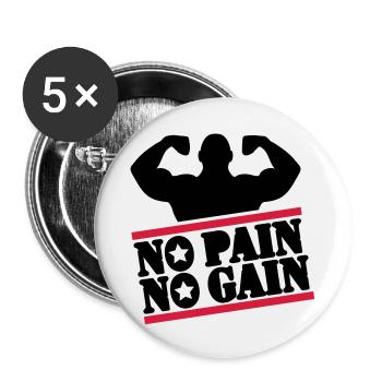 pain_bodybuilding_f2 - Lot de 5 grands badges (56 mm) - blanc - Devant