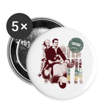 Vintage - BellaVita 04 - Buttons large 2.2''/56 mm (5-pack) - white - Front