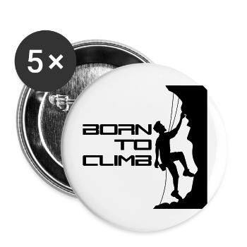text born to climb born steep wall climber k - Buttons large 2.2''/56 mm (5-pack) - white - Front