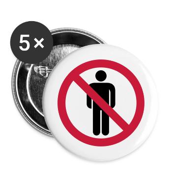 banned sign of hatred hate people - Buttons large 2.2''/56 mm (5-pack) - white - Front