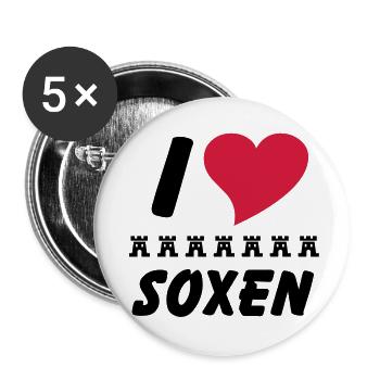 I love Siebenbürger Soxen - Siebenbürger - Buttons groß 56 mm (5er Pack) - Weiß - Vorne