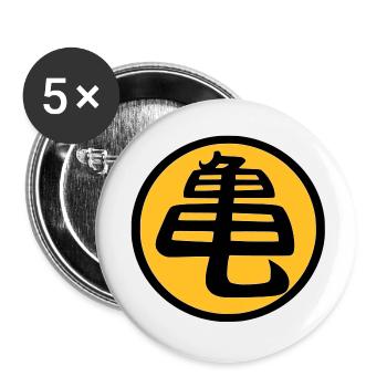 Kame (tortue) - Lot de 5 grands badges (56 mm) - blanc - Devant