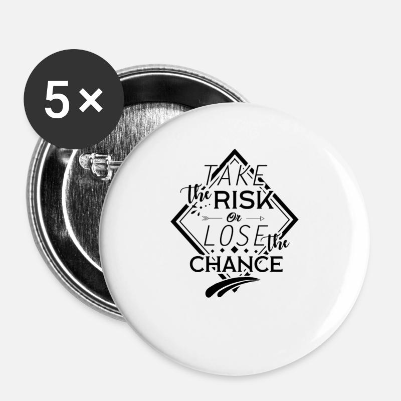 Risk Taking Miss Losing Opportunity - Buttons large 2.2''/56 mm (5-pack) - white