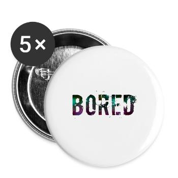 Bored Color Explosion Graffiti Texte - Lot de 5 grands badges (56 mm) - blanc - Devant