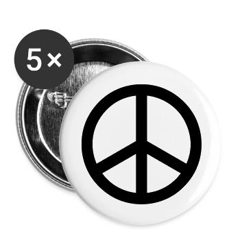 Peace & Love - Lot de 5 grands badges (56 mm) - blanc - Devant