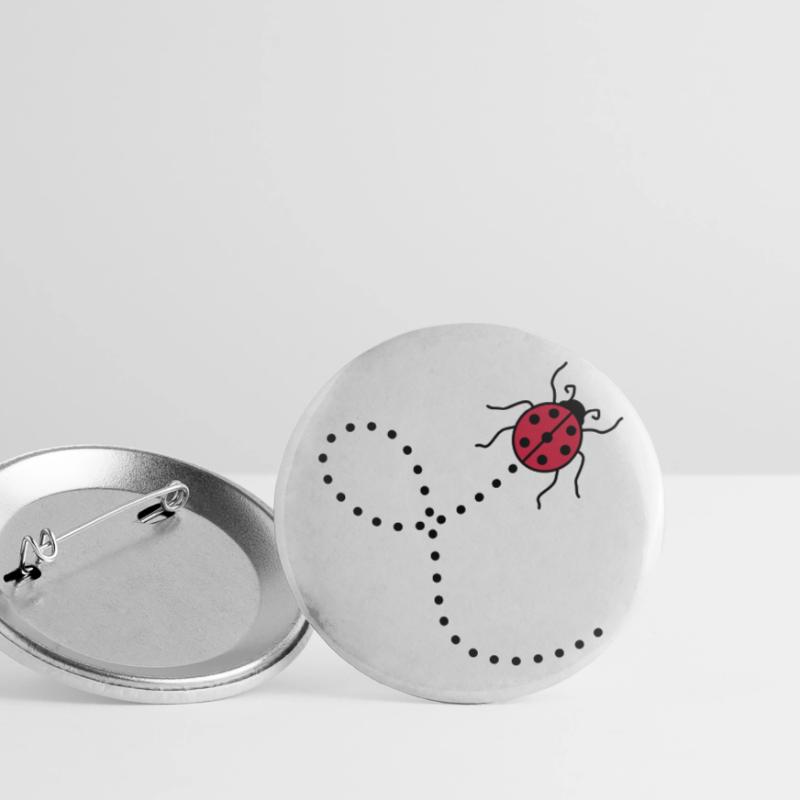 line dashed path path ladybug small sues Buttons large 2.2''/56 mm (5-pack)