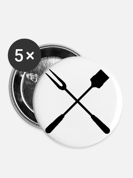 grillbesteck - Buttons groß 56 mm (5er Pack) - Weiß