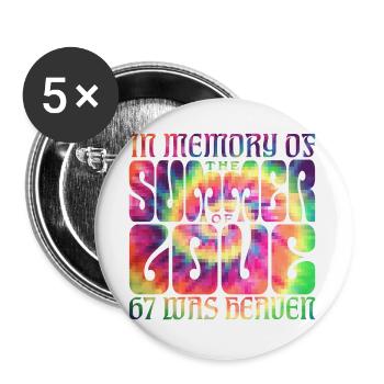 Summer of Love for dark shirts - Buttons groß 56 mm (5er Pack) - Weiß - Vorne