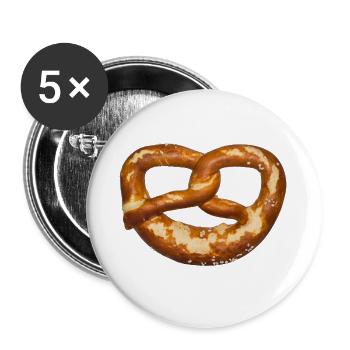 Bavarian Pretzel - Buttons large 2.2''/56 mm (5-pack) - white - Front