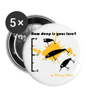 T-shirt How deep is your lure - Lot de 5 grands badges (56 mm) - blanc - Devant
