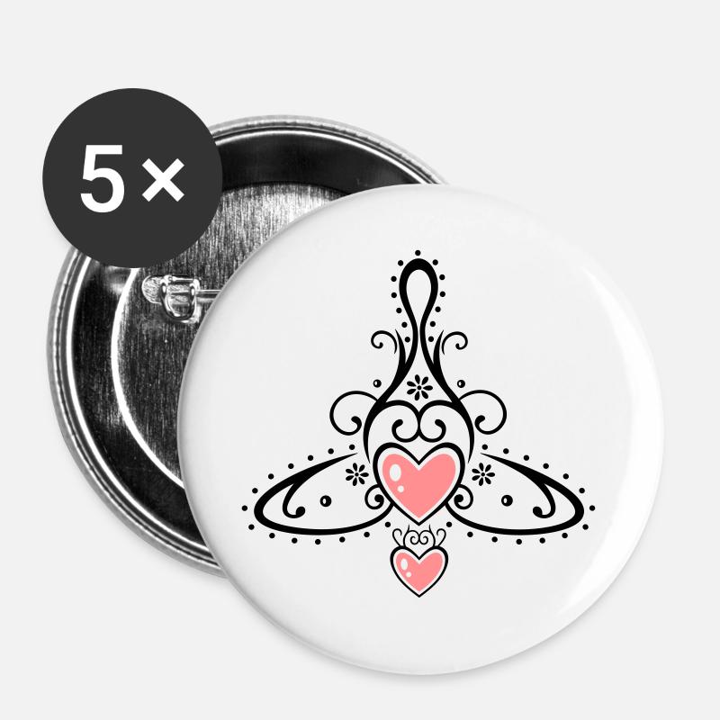 Celtic symbol, mother with two children. - Buttons large 2.2''/56 mm (5-pack) - white