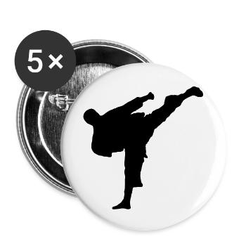 karatae_kaempfer3 - Buttons groß 56 mm (5er Pack) - Weiß - Vorne