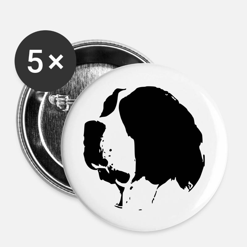 saint bernard dog - Buttons large 2.2''/56 mm (5-pack) - white