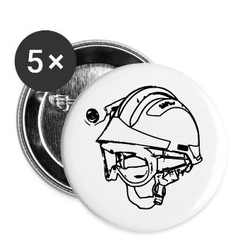 Feuerwehrhelm f2 - Buttons groß 56 mm (5er Pack) - Weiß - Vorne