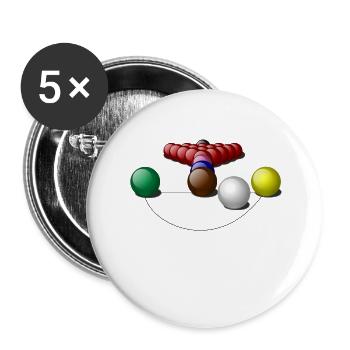 snookerrack - Buttons groß 56 mm (5er Pack) - Weiß - Vorne