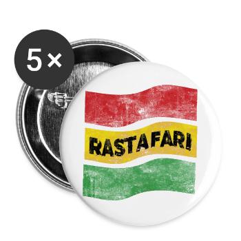 Rastafari Flag - Buttons large 2.2''/56 mm (5-pack) - white - Front
