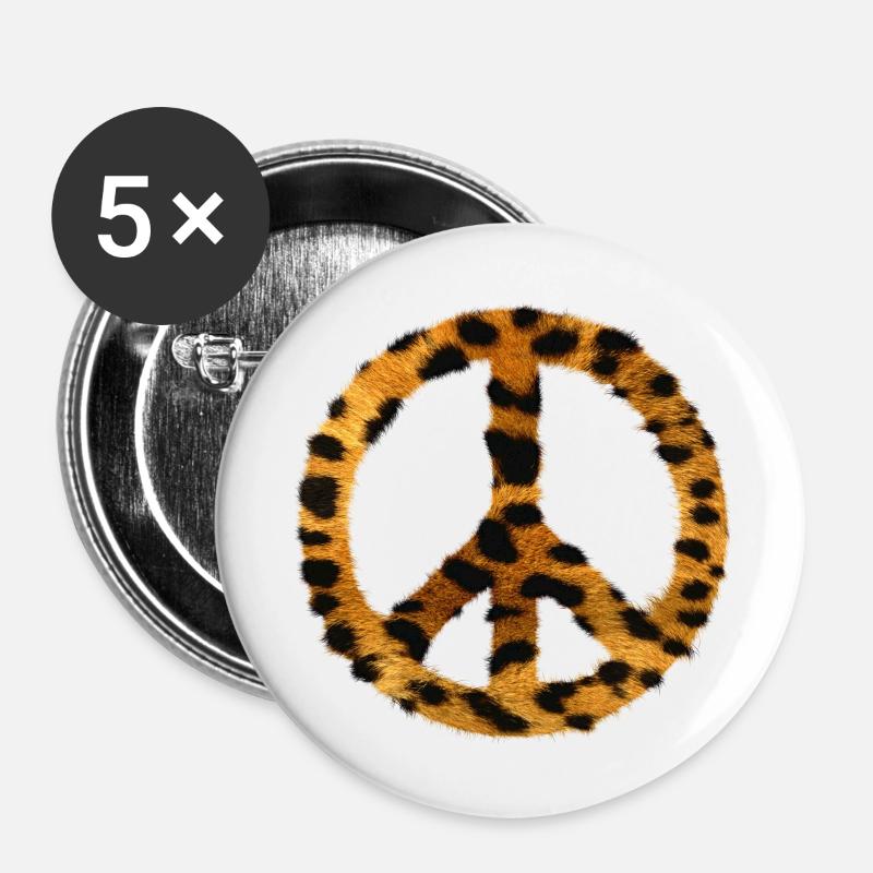 Peace my love - Buttons large 2.2''/56 mm (5-pack) - white