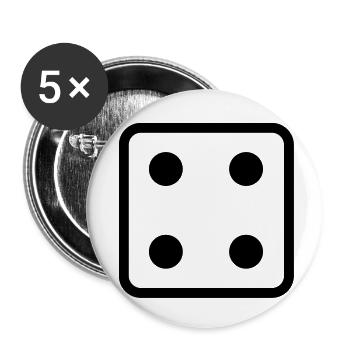 wuerfel_vier__f1 - Lot de 5 grands badges (56 mm) - blanc - Devant