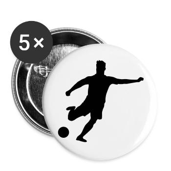 fussballer__f1 - Lot de 5 grands badges (56 mm) - blanc - Devant