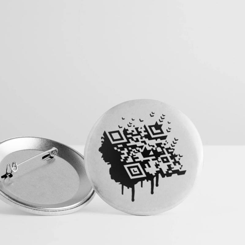 Un code à barres 3D comme un graffiti Lot de 5 grands badges (56 mm)