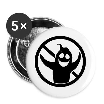 signe noir symbole interdit signe fantôme ge - Lot de 5 grands badges (56 mm) - blanc - Devant