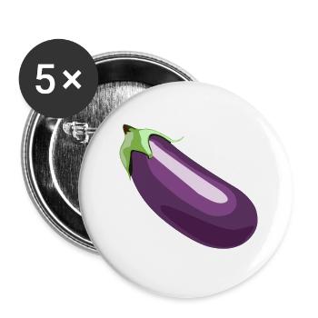 Aubergine - Buttons groß 56 mm (5er Pack) - Weiß - Vorne