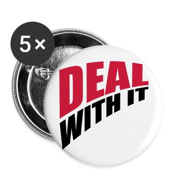 perspektive spruch cool text deal with it entspann - Buttons groß 56 mm (5er Pack) - Weiß - Vorne