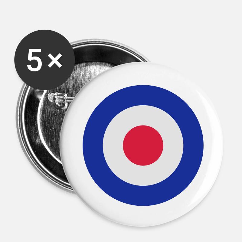 MOD Roundel Bullseye Target - Buttons large 2.2''/56 mm (5-pack) - white